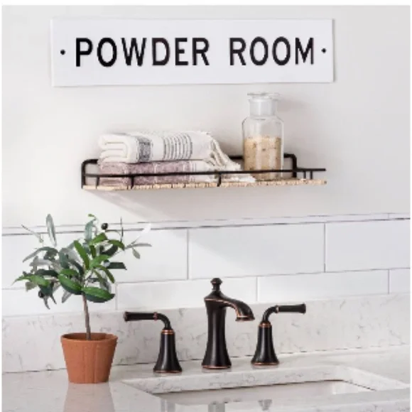 Hearth & Hand farmhouse “Powder Room” sign w/raised lettering & glazed finish - Picture 1 of 10
